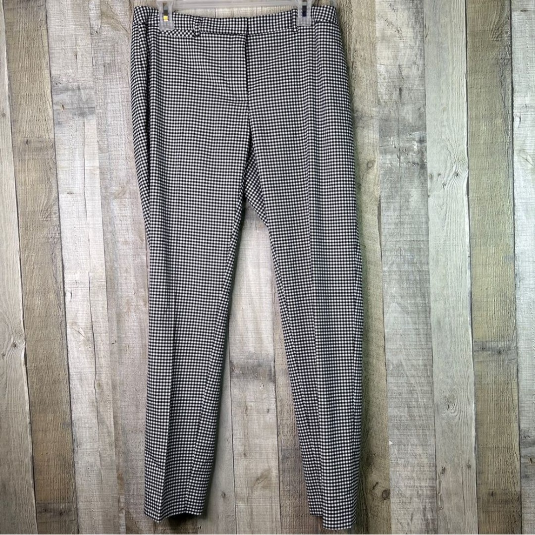 Tommy Hilfiger Size 4 Radcliffe Pants Black & White Plaid Slim Leg Ankle Length