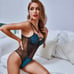 Blue Lace See Through Teddy Bodysuit