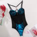 Blue Lace See Through Teddy Bodysuit