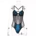 Blue Lace See Through Teddy Bodysuit