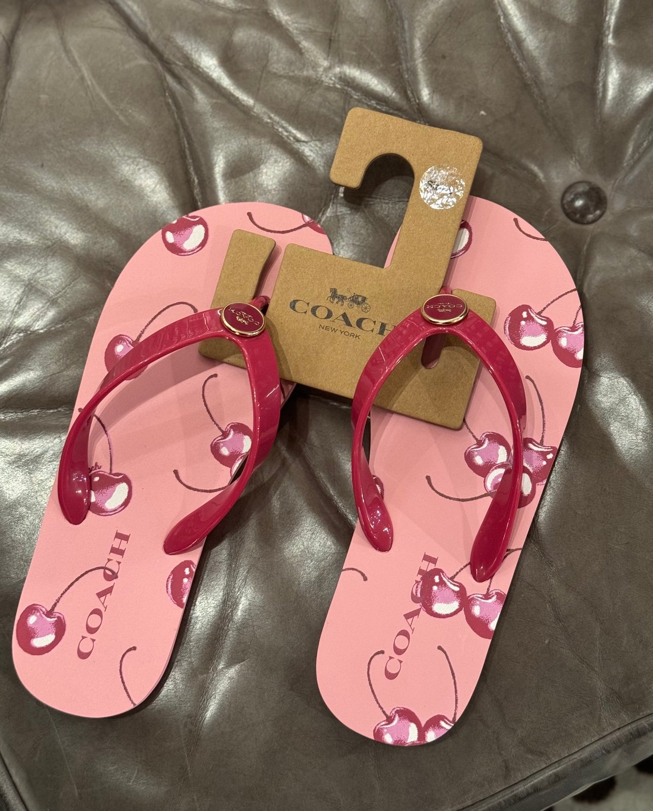 Coach Zayn Flip Flop With Cherry Print Size: 11