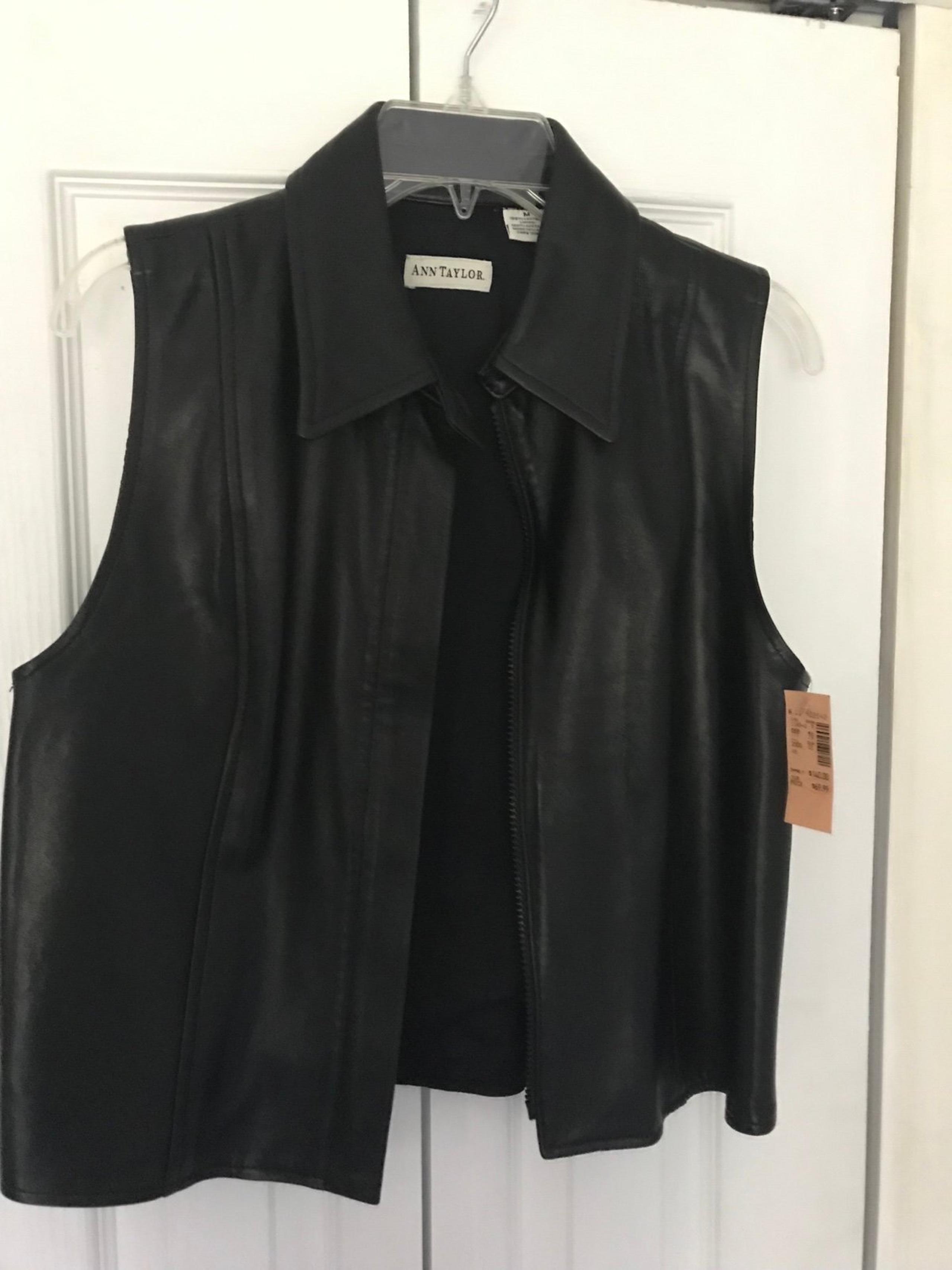 black leather vest