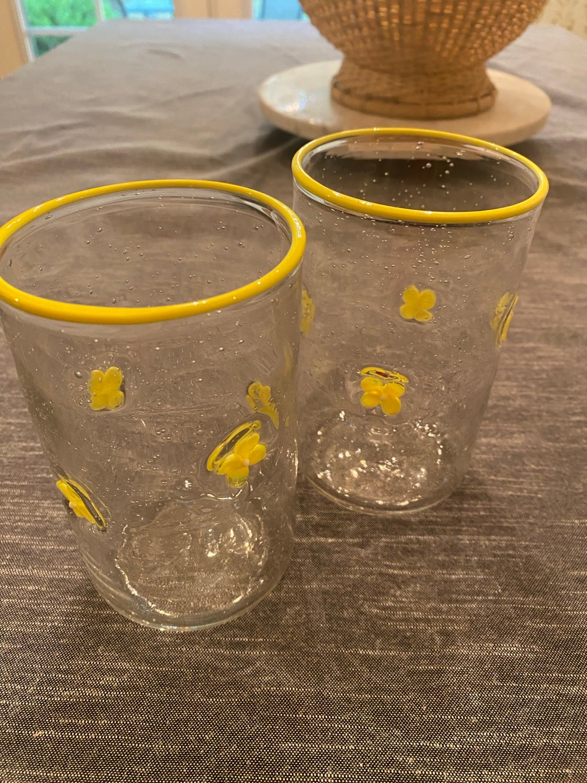 Urban Outfitters Flower Glasses set of 2