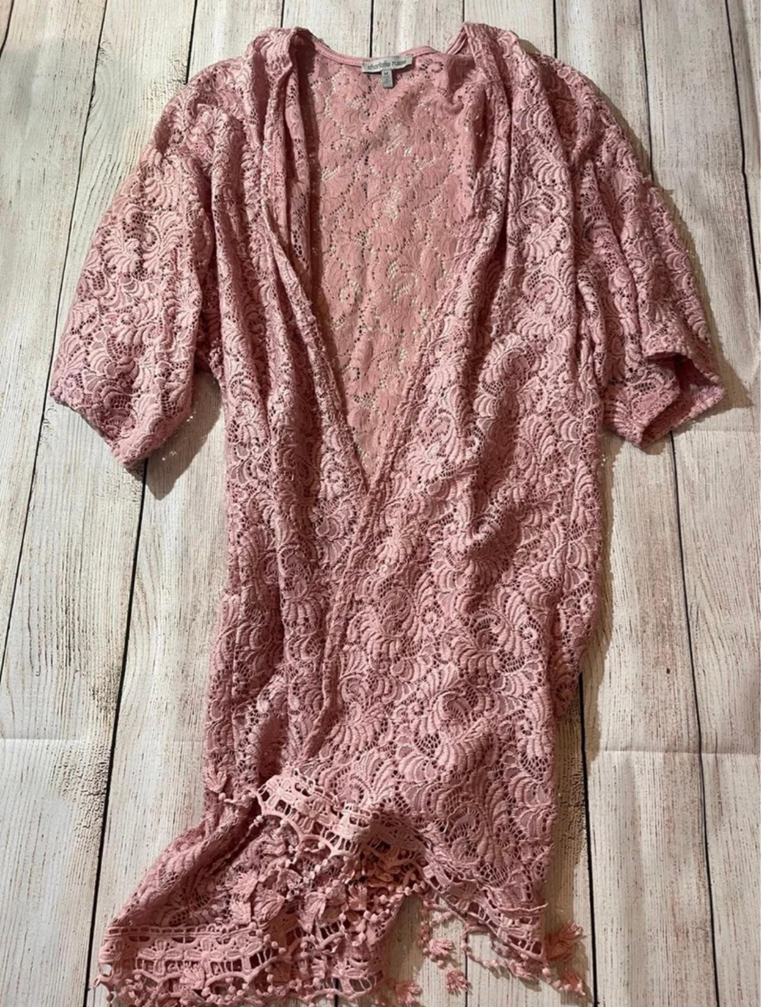 Charlotte Russe Womans Pink Mesh Beach Cover up Swimsuits Swimwear M