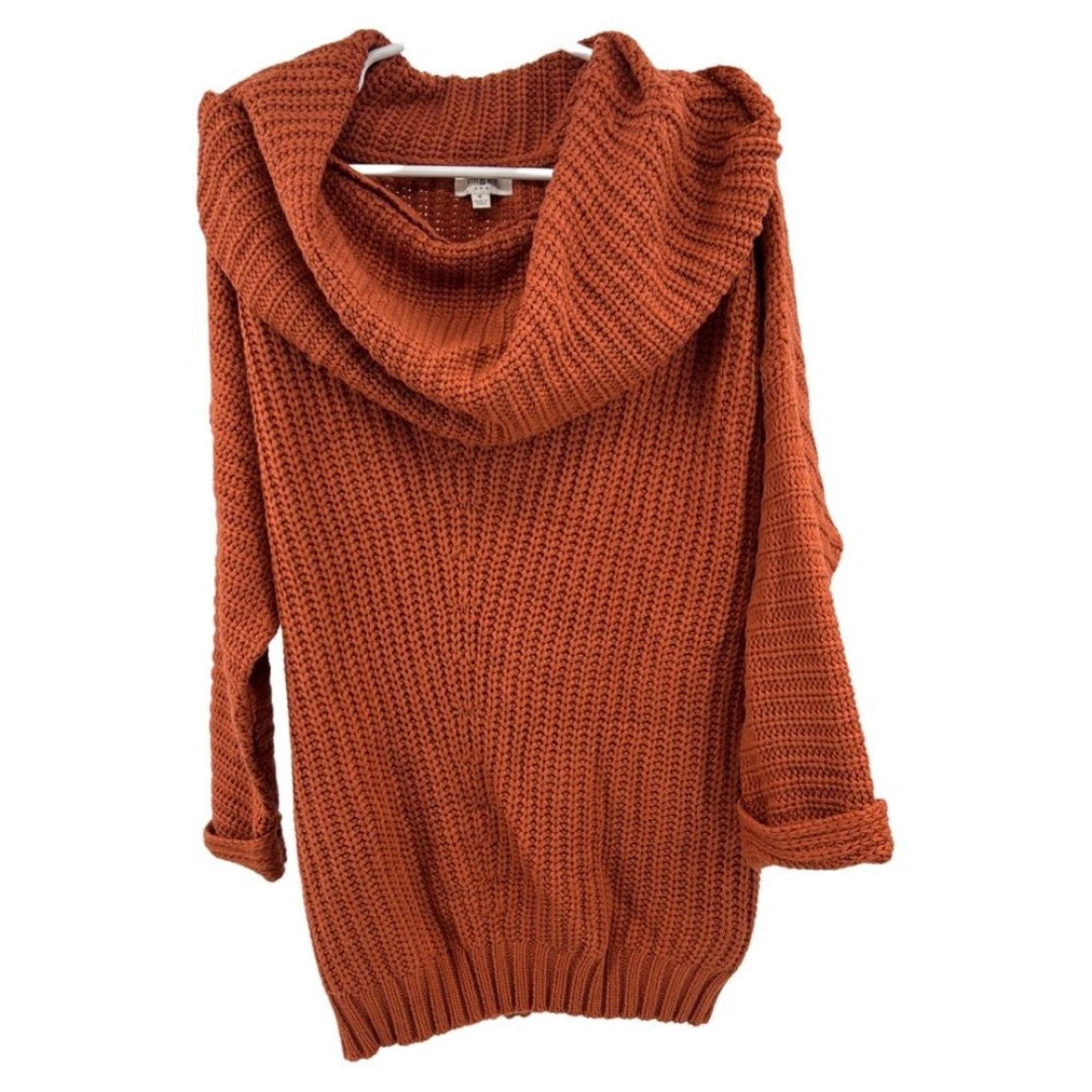 Umgee M cowl neck burnt orange knit sweater fall autumn casual office winter