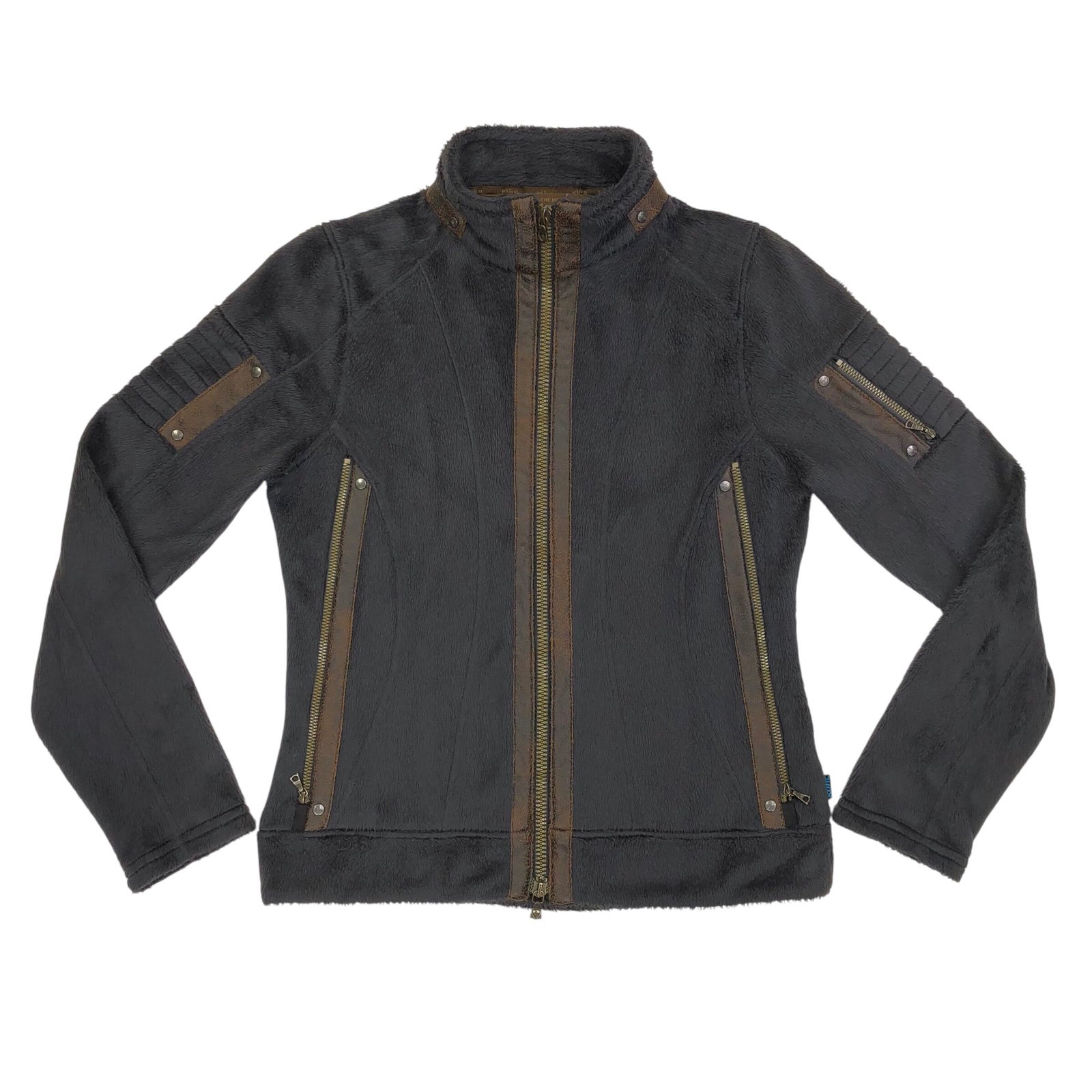 Kuhl Women's Moto-Vation Full Zip Fleece Jacket Size Small Gray Brown