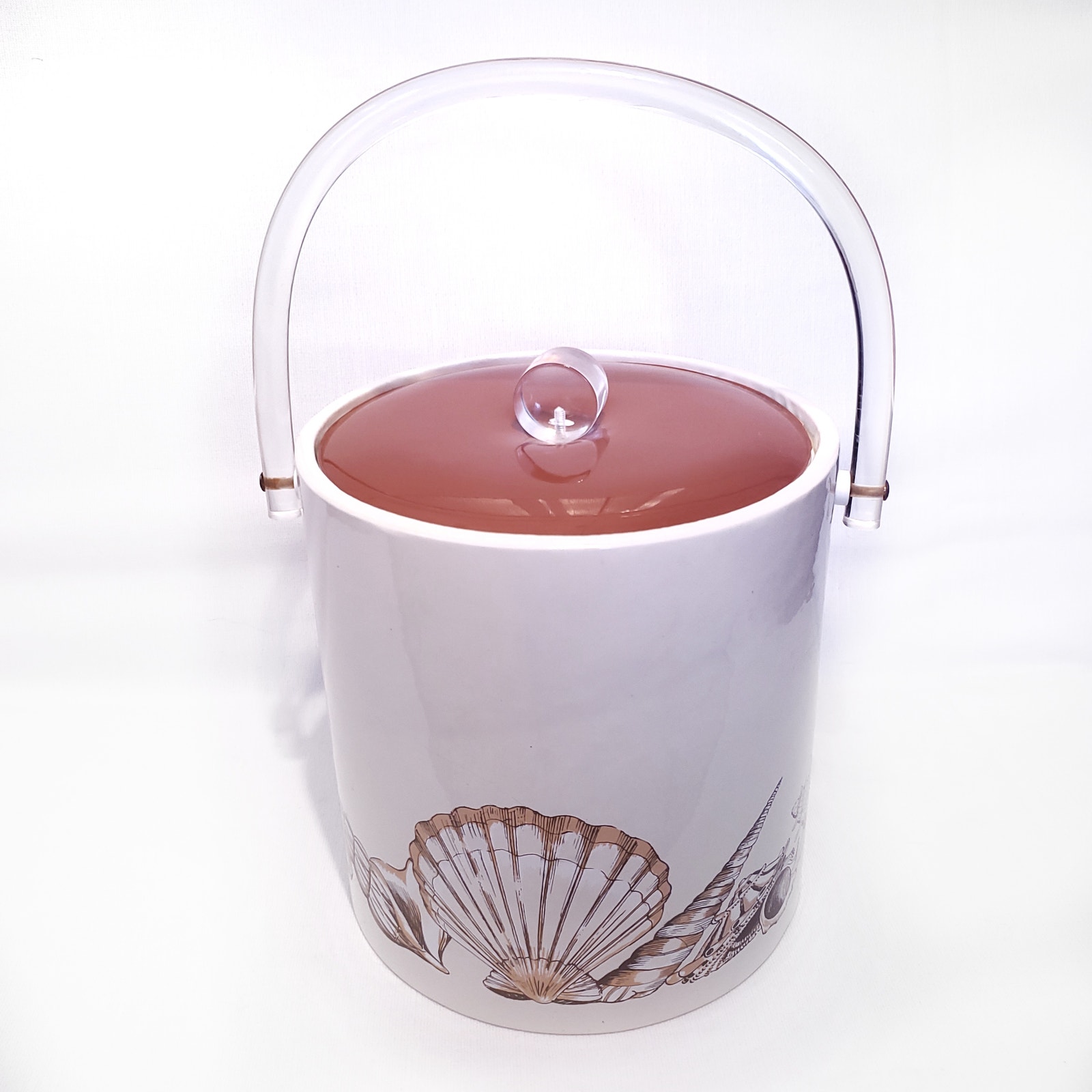 MCM Seashell Ice Bucket Lucite Vintage Costal Beach