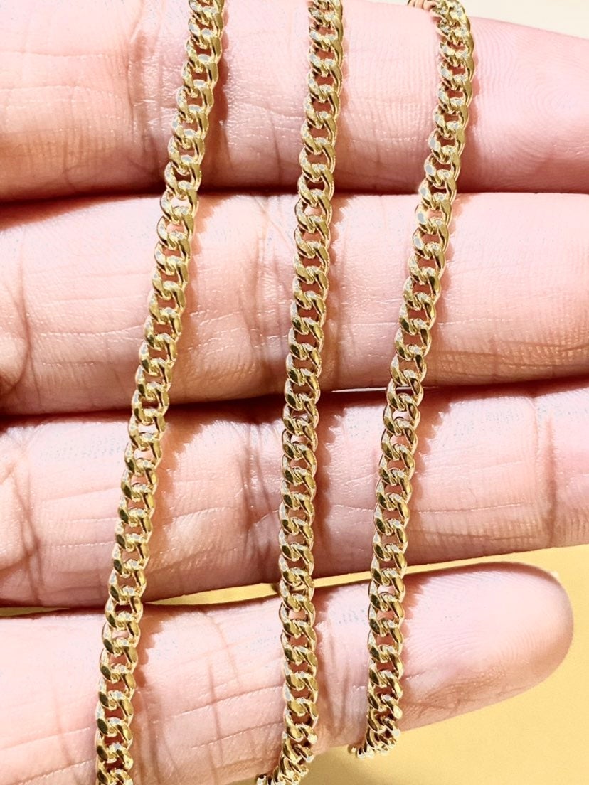 10K Gold Curb Link Necklace for Women