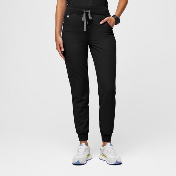 High Waisted Zamora™ Jogger Scrub Pants 2.0 (Black)