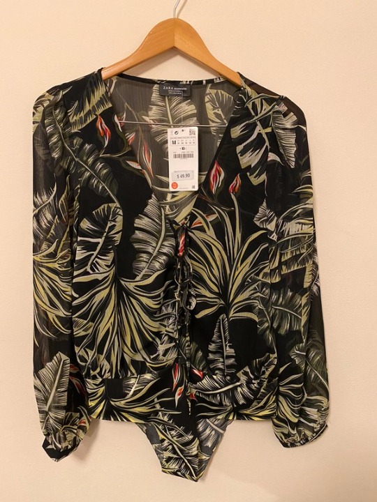 Zara Palm Print Bodysuit