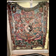 Wheel of Life Samsara Woven Throw Blanket Tapestry