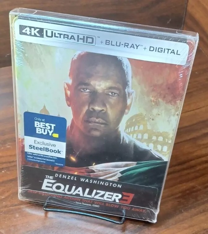 Equalizer 3 4K Steelbook (4K/Blu-ray-No Digital) w/PROTECTIVE SLEEVE-Free S&H