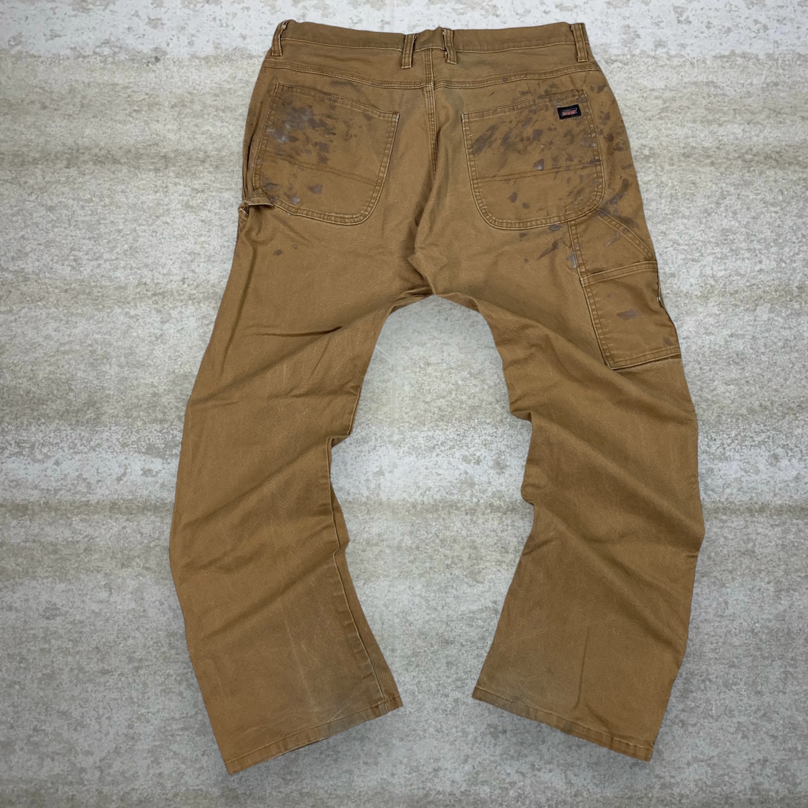 Vintage Dickies Carpenter Pants Tan Canvas Regular Straight Leg Dungarees 90s