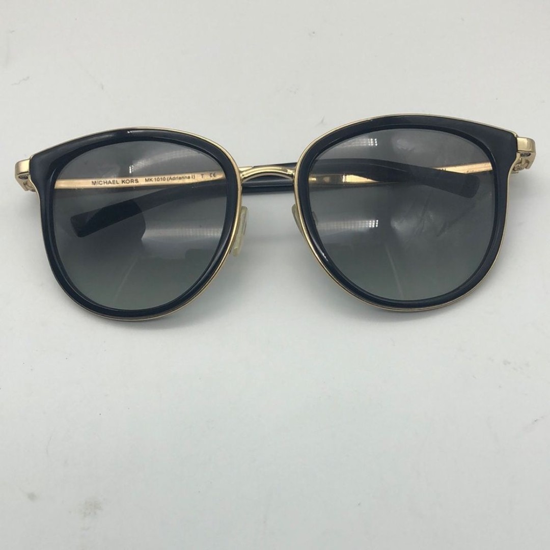 Michael Kors MK 1010 ADRIANNA CAT Black and Gold Women's Sunglasses.