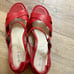 NIB Ecco Sandal Red Nova Shape 35 MM Leather Sandal Size 41, 10-10.5
