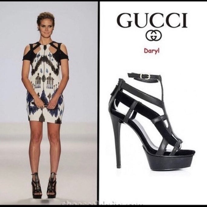 Gucci Daryl Leather and Suede Platforms Size 37