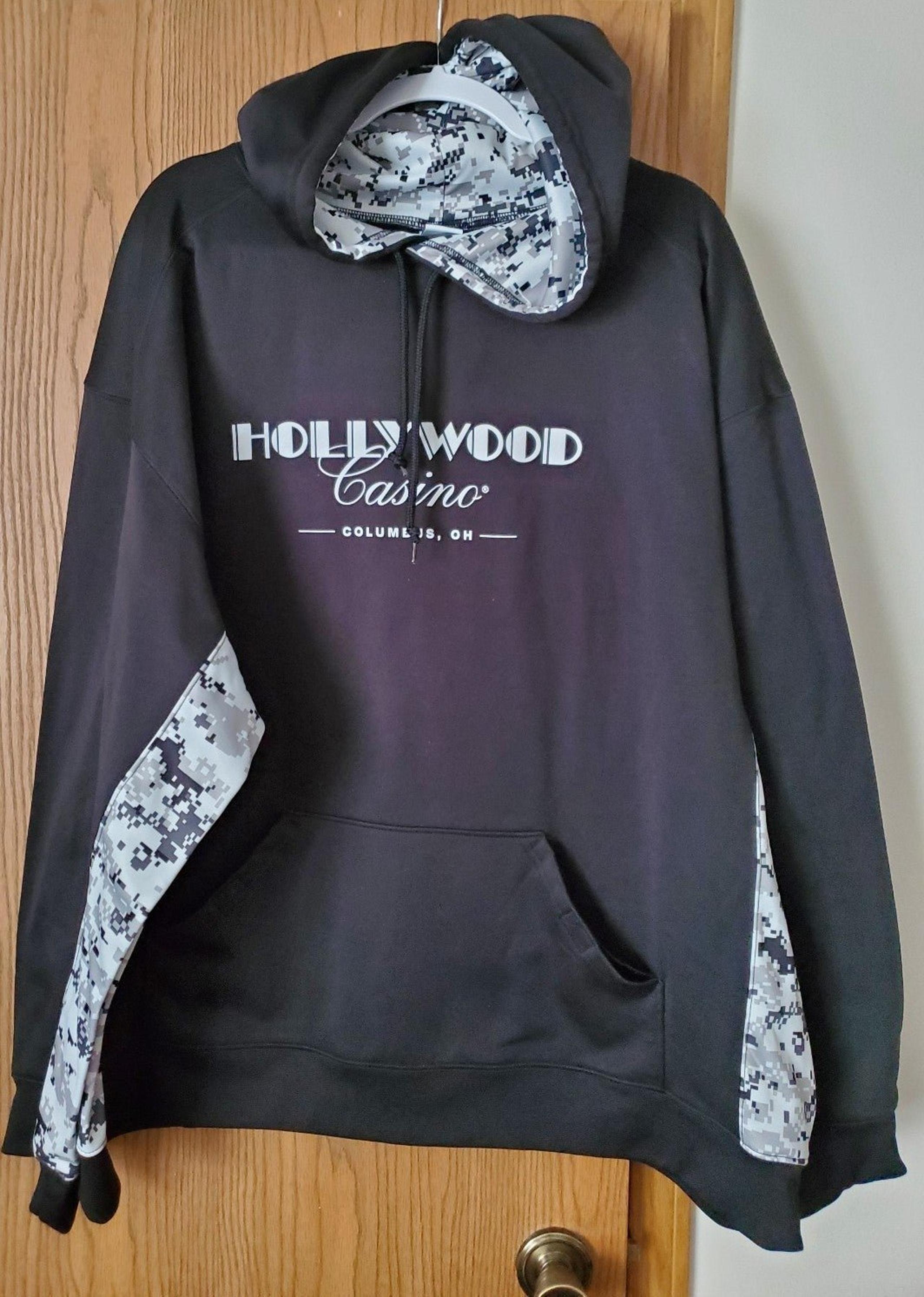Camo Black/Grey/White Blend Hoodie Hollywood Casino Logo 3XL