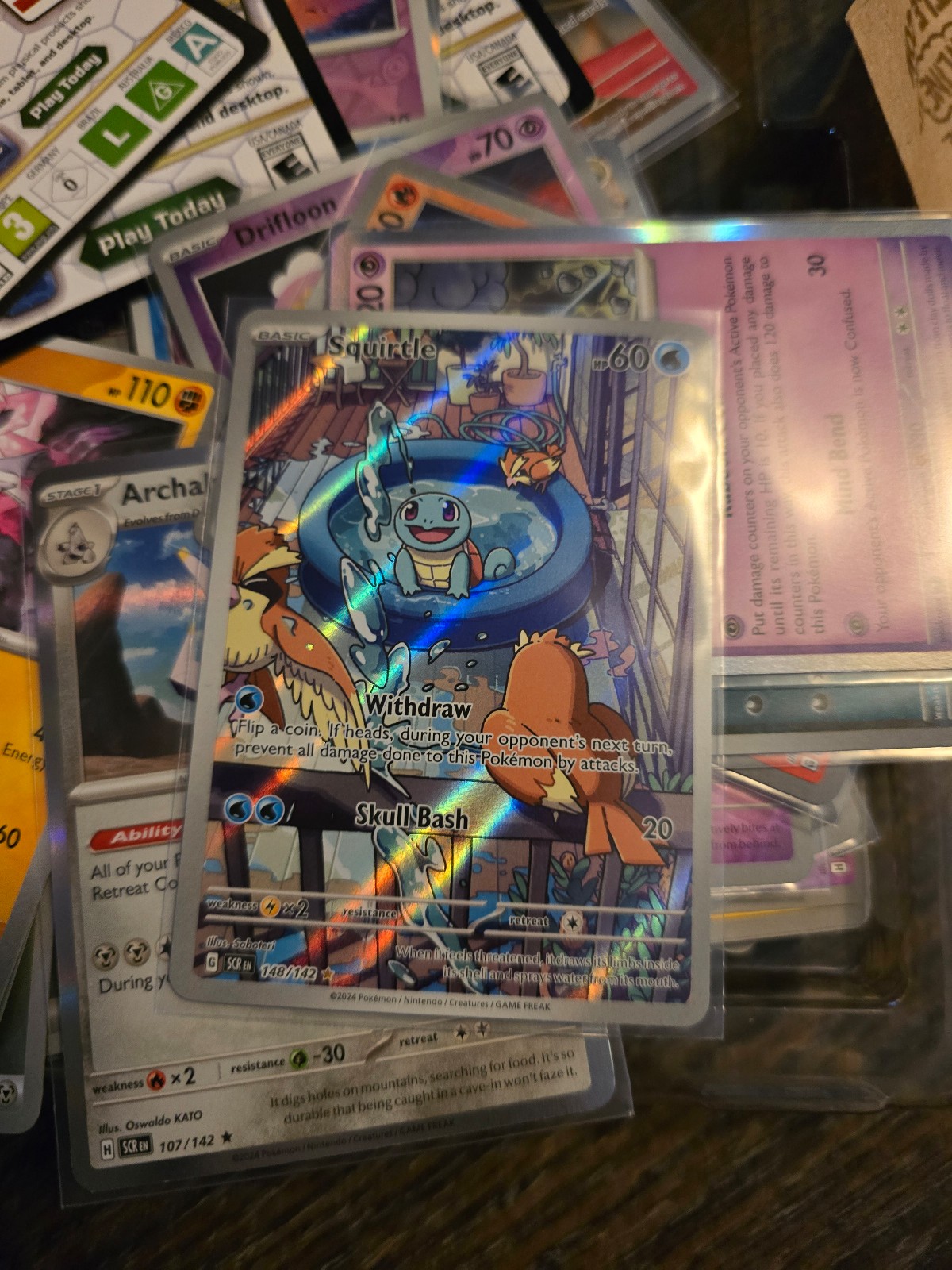 Squirtle 148/142 Illustration Rare Stellar Crown Pokemon Card NM-M