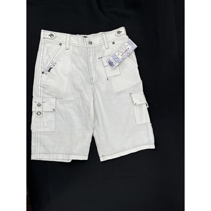 Kingsley Boys Bully Shorts Size 10 White Cargo 26" waist 10.5" inseam