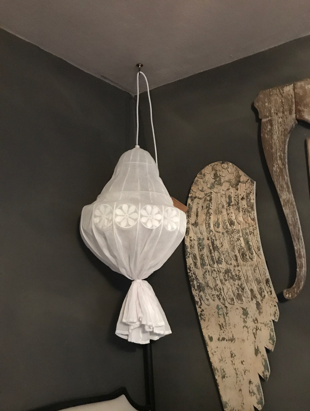 Potterybarn linen guage ceiling light