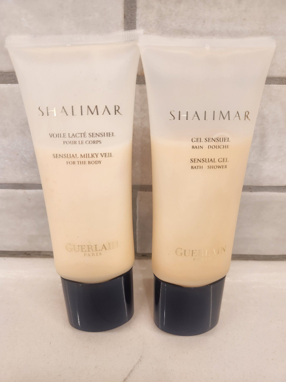 Shalimar by Guerlain Sensual Milky Veil and Sensual Bath and Body Gel 3.4 Fl oz.