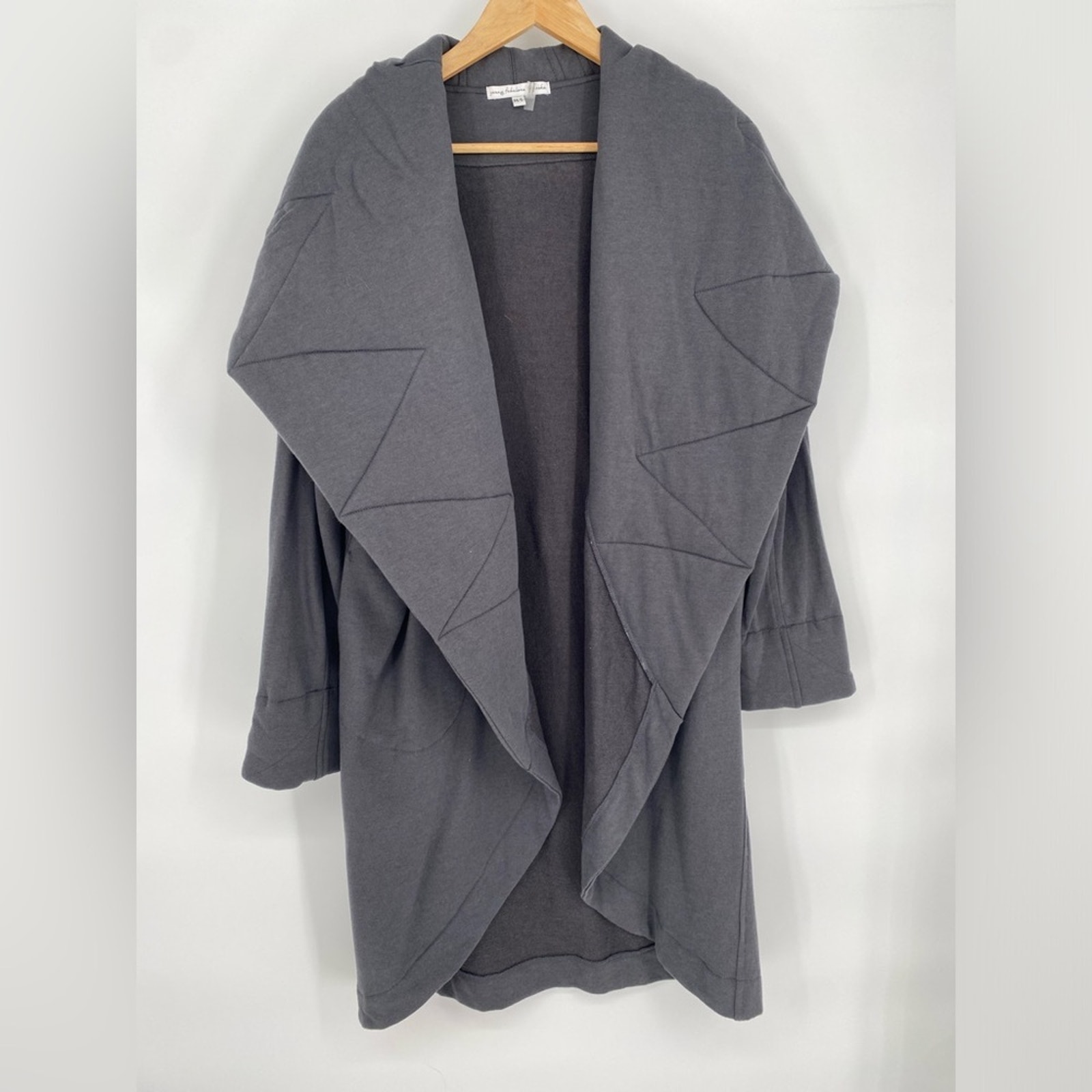 Young Fabulous & Broke Quilted Hoodie Coat Gray Knit Pockets M/L