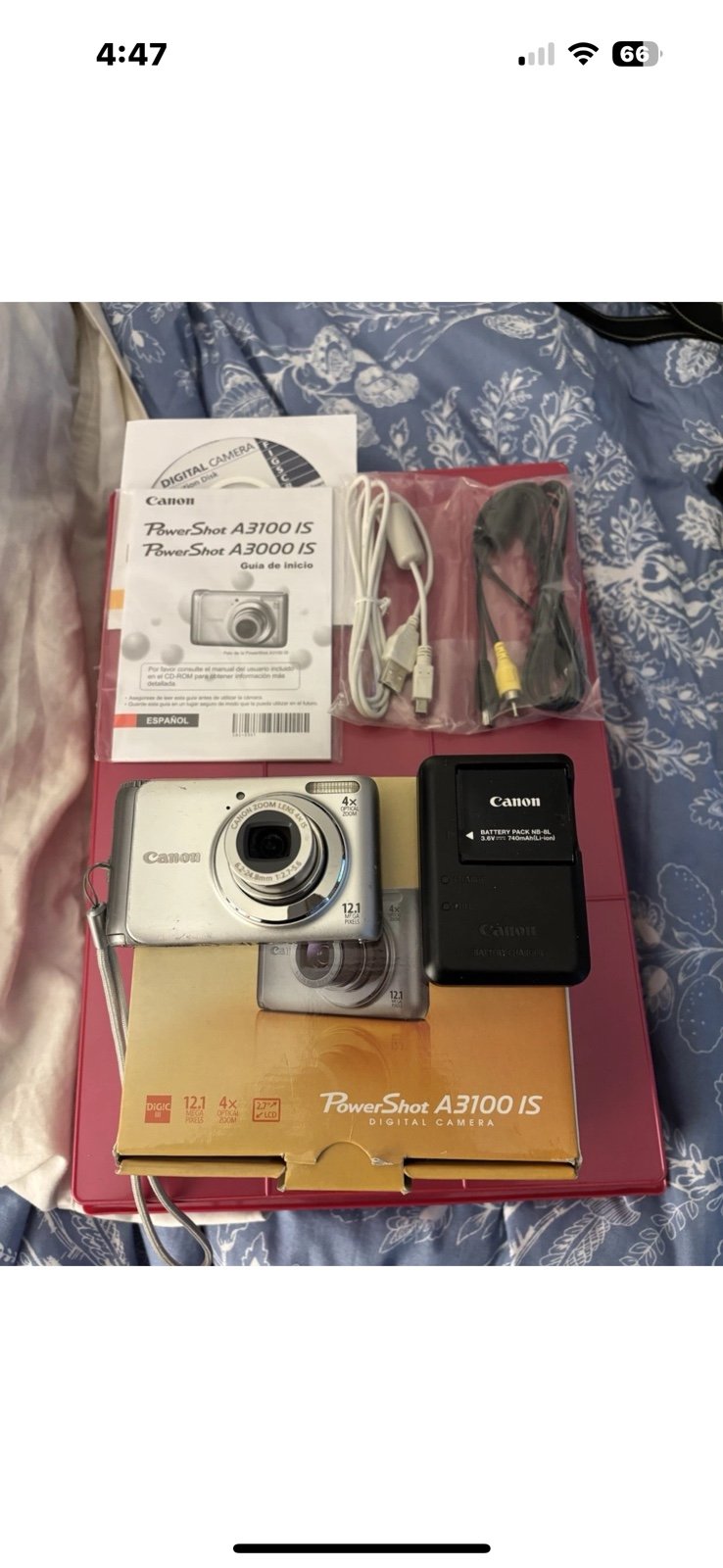 Canon PowerShot A3100-12.1 MP-Digital Camera-SD Card & Accessories In Box-Tested