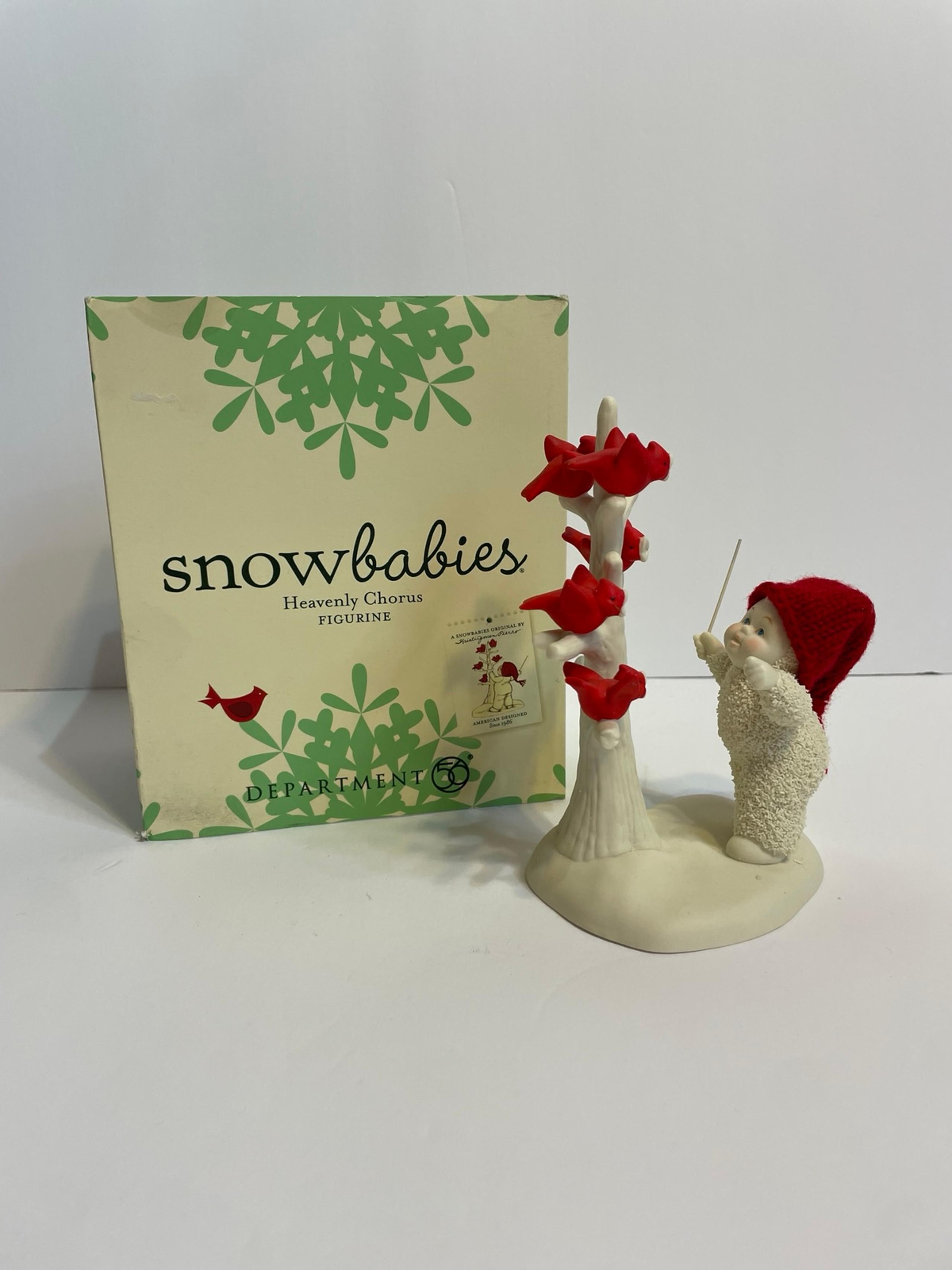 Rare Snowbabies Department 56 Heavenly Chorus Figurine Cardinal Birds Christmas