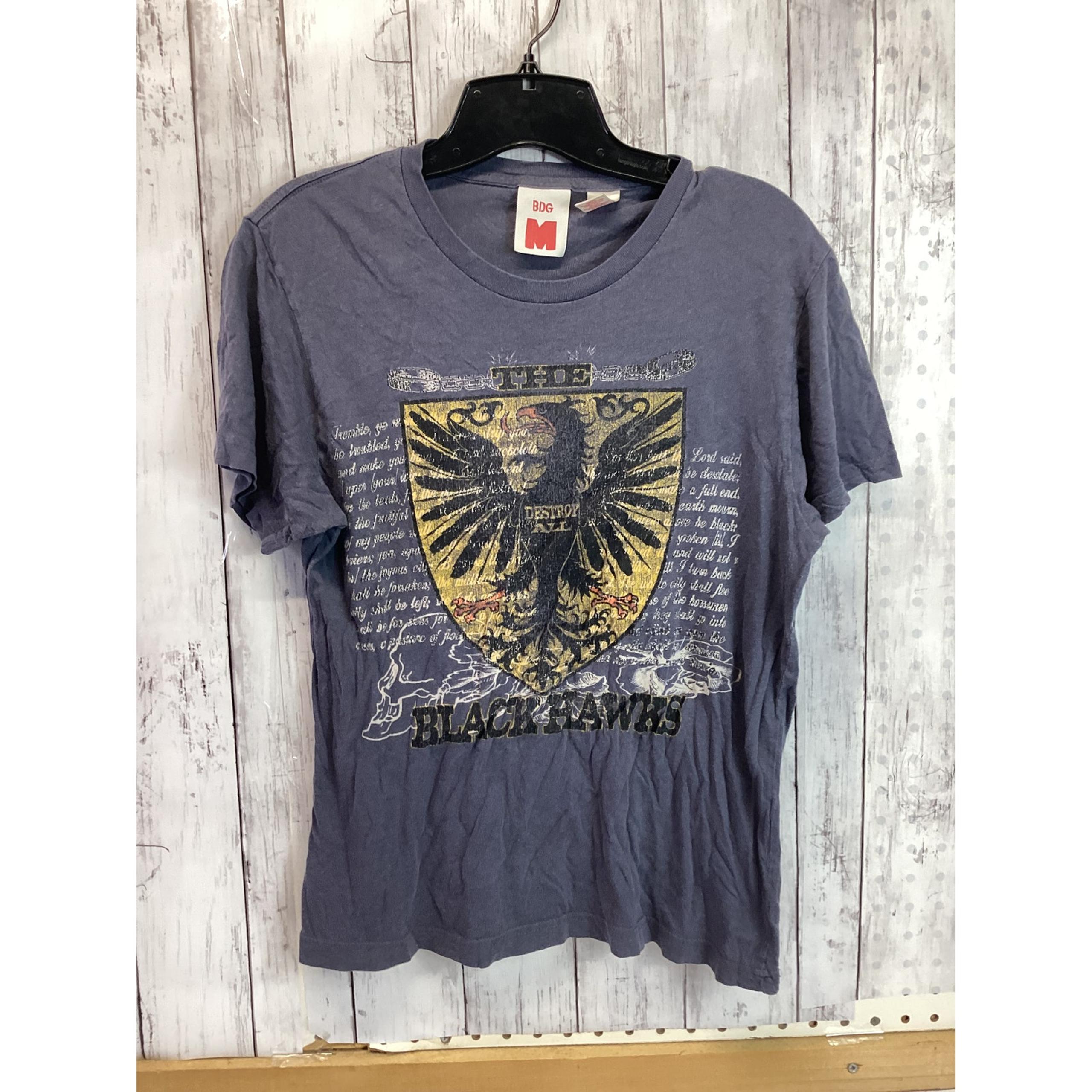 BDG Black Hawks Men's Short Sleeve Navy T-shirt Pullover Good as New Size Medium