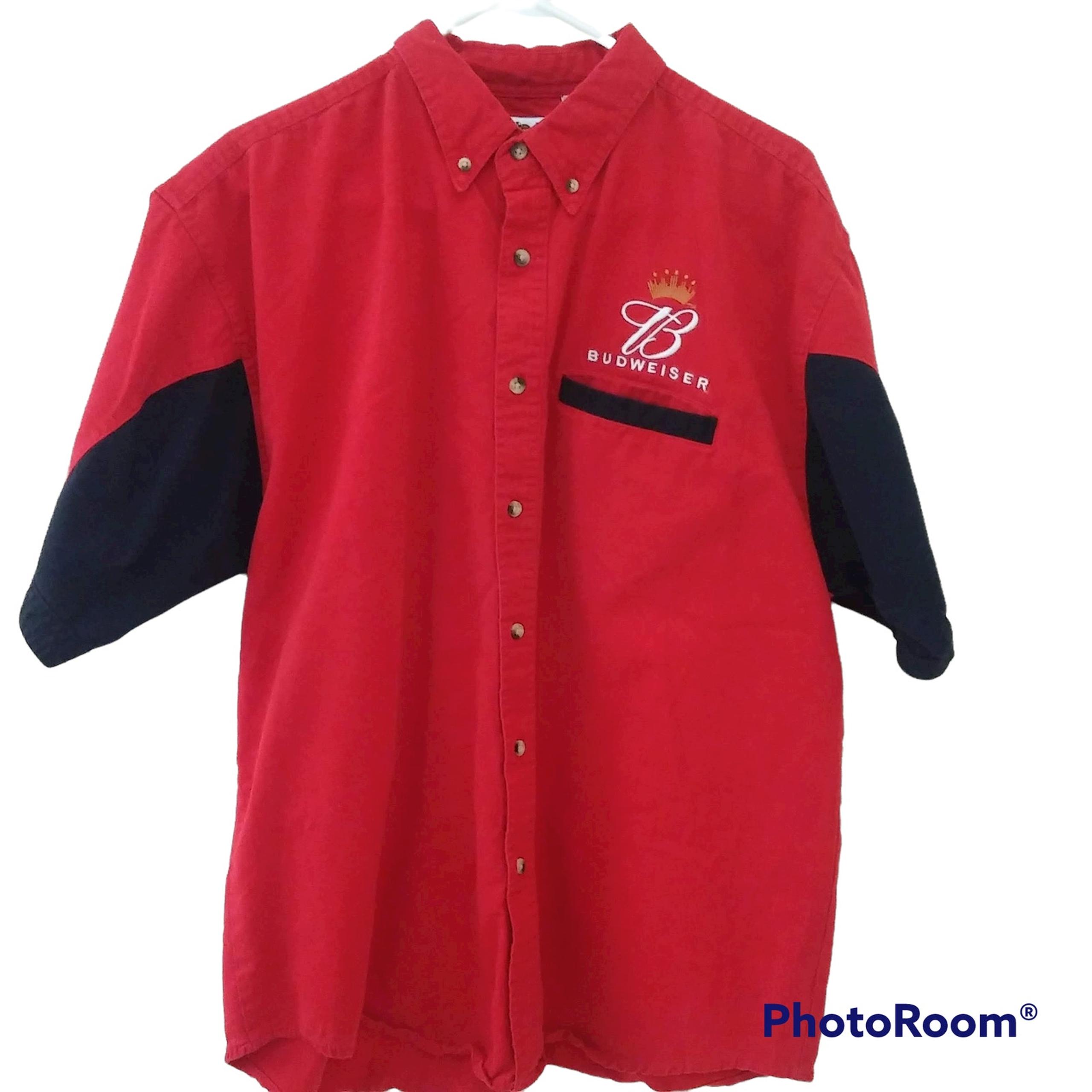 VTG Budweiser Racing Dale Earnhardt Jr. Button Down Shirt Winner's Circle Sz XL