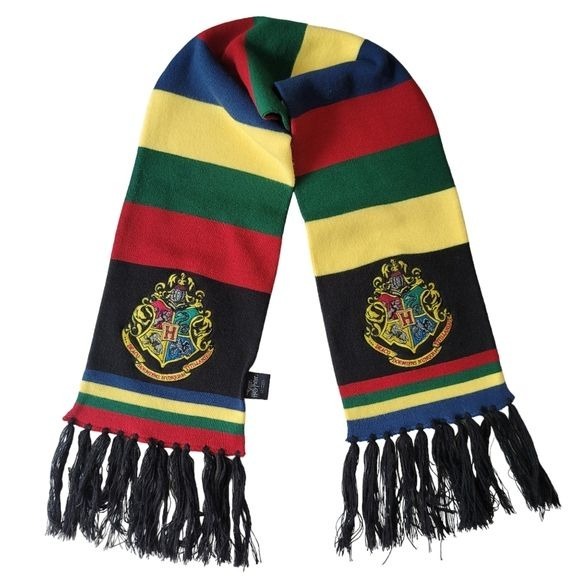 Wizarding World of Harry Potter Classic Hogwarts Striped Scarf Fringe