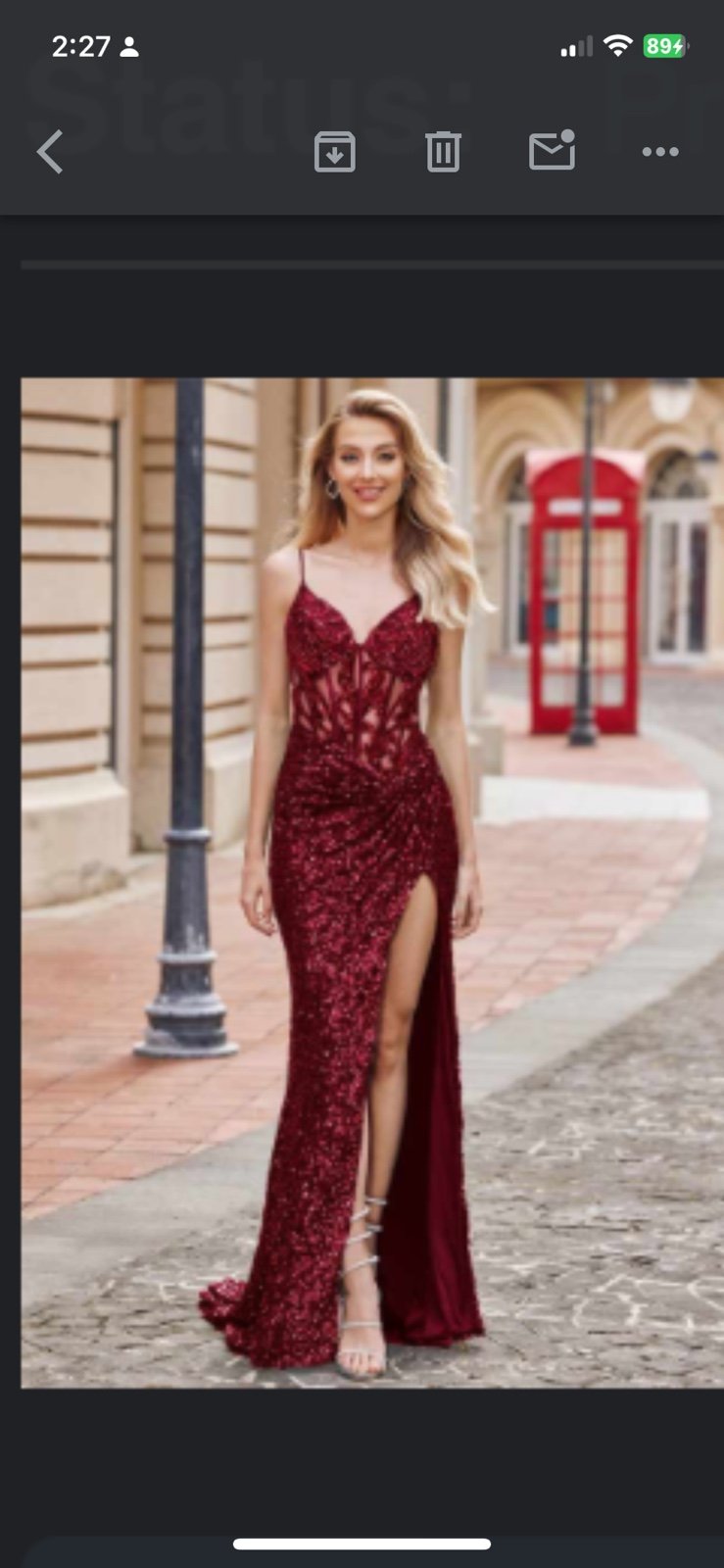 Long red dress