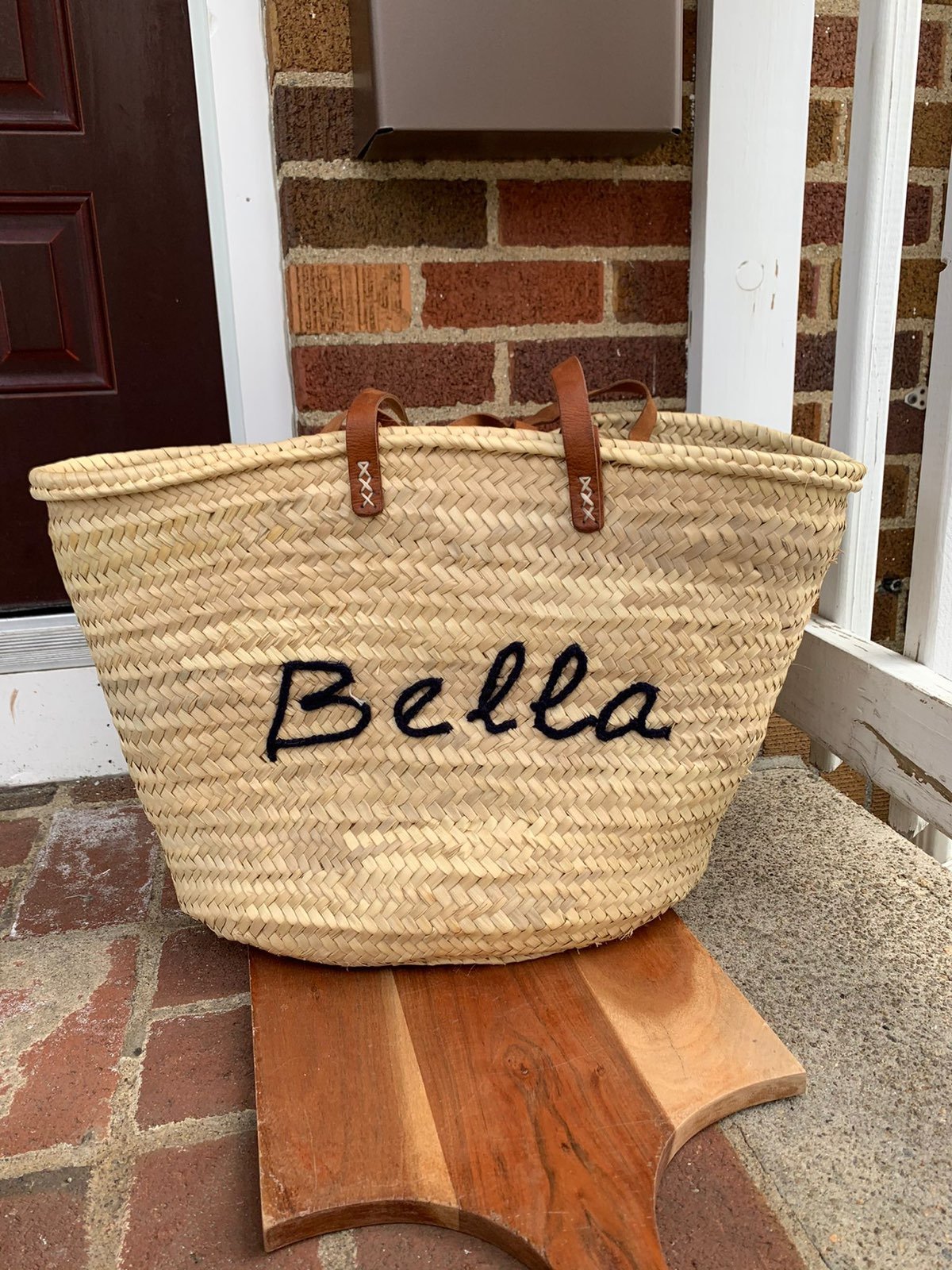 BELLA STRAW BASKET DOUBLE HANDLE TOTE