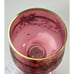 3 Antique Bohemian Moser Cranberry Cabochon Panel Wine Water Glasses Czech DK122