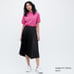 NWT Uniqlo SATIN PLEATED SKIRT Black