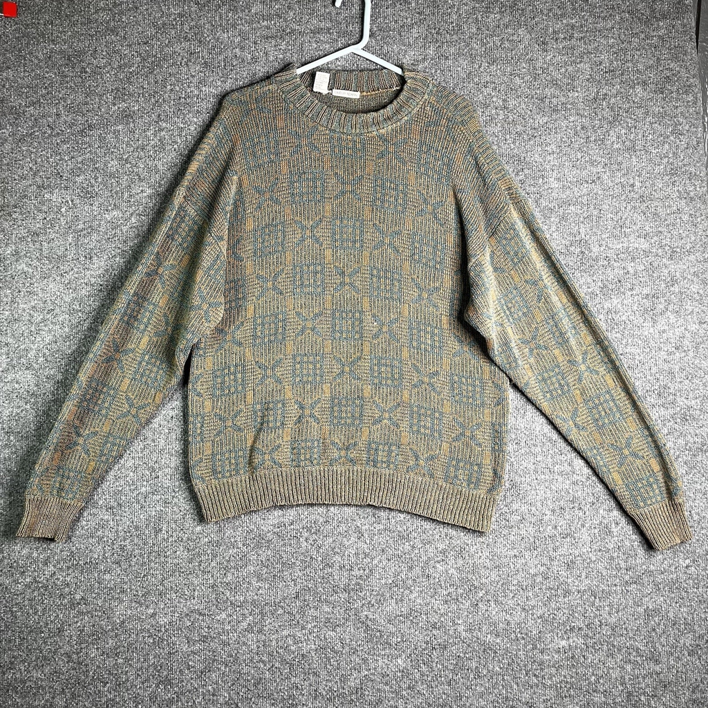 Vintage Giorgio Armani Sweater Men's L Pullover Knit Silk Cotton Linen Blend