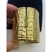 Vintage Bracelet heavy estate bangle signed gold tone alligator print hinged 6.5