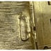 Vintage Bracelet heavy estate bangle signed gold tone alligator print hinged 6.5