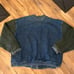 Mens vintage 90s three rivers color block faded denim bomber jacket sz 3XL blue