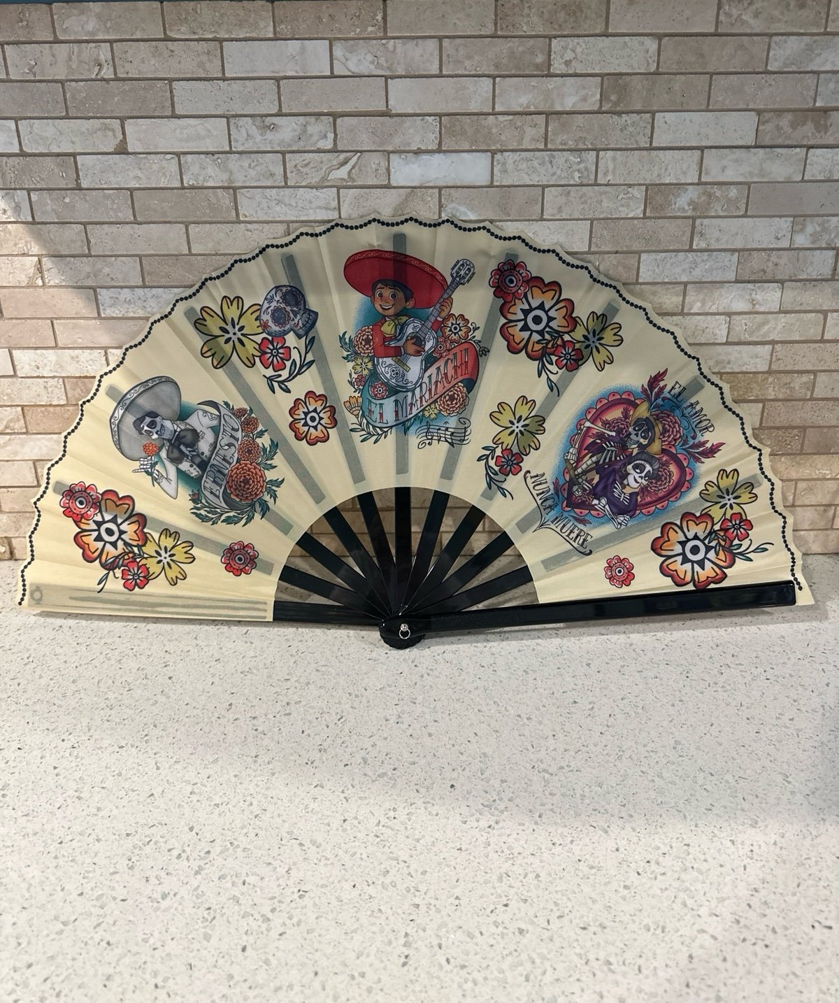 Disney Parks Disneyland Resort Hand Held Fan Coco Miguel Day of The Dead Skulls