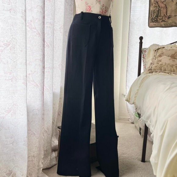 70s high waisted black pants