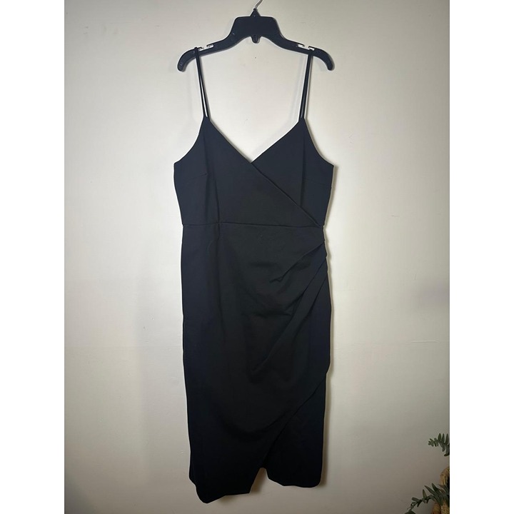 NWT Lulu’s Have You Heard Black Surplice Midi Dress Size XL