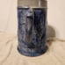Vintage blue Grey pitcher with monks. Has flaws
