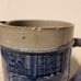 Vintage blue Grey pitcher with monks. Has flaws