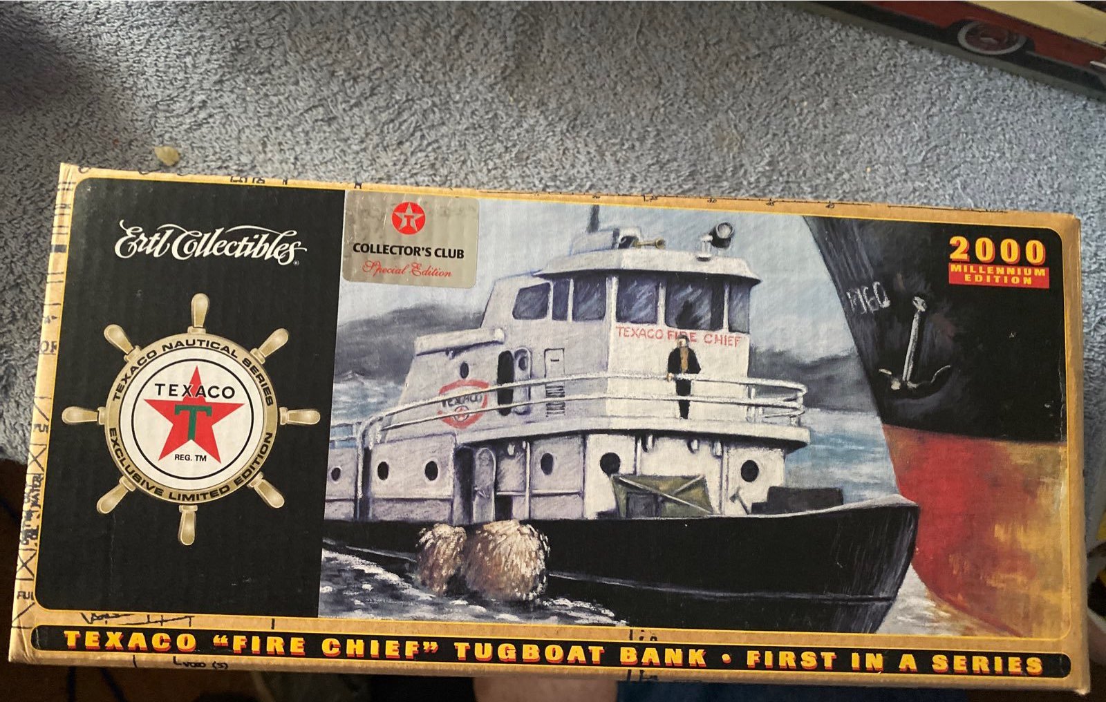 2000 TEXACO FIRE CHIEF TUGBOAT BANK SPECIAL CHROME EDITION 1ST IN SERIES NOS