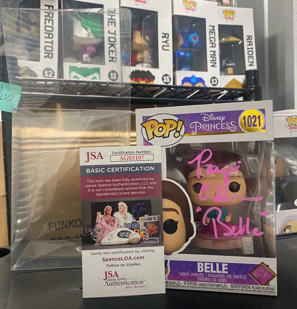 Signed Belle Funko Pop by Paige O'Hara with JSA COA