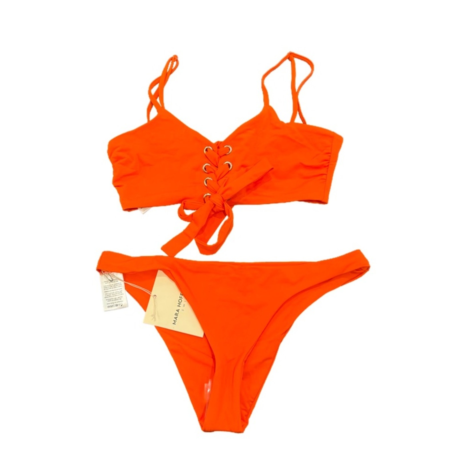 Mara Hoffman Scarlett Bikini Swimsuit - Tangerine Orange Size S