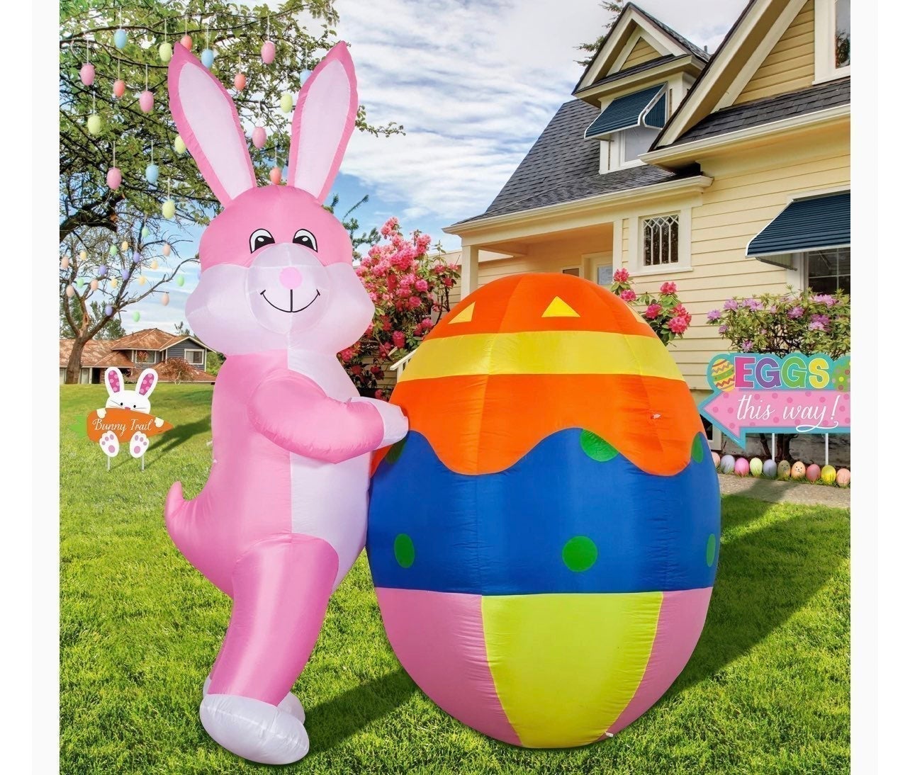 8 FT Height Easter Inflatable Outdoor Decorations Bunny