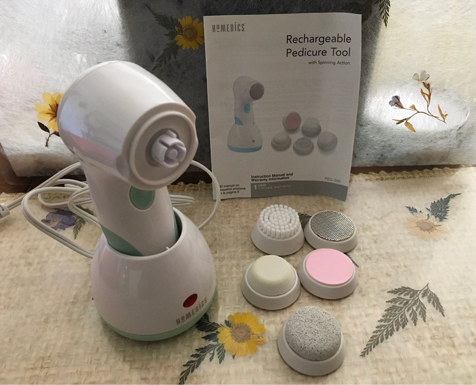 Homedics Rechargeable Pedicure Tool Plus 5 Attachments