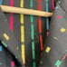 Vintage Unionbay Shirt Men's Rainbow Stripe Short Sleeve Black Button-Up Large